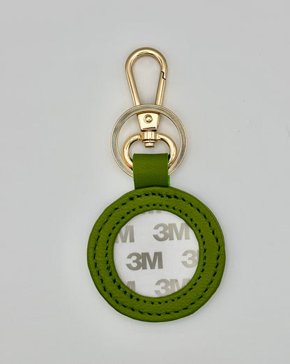 Round Leather Key Fob