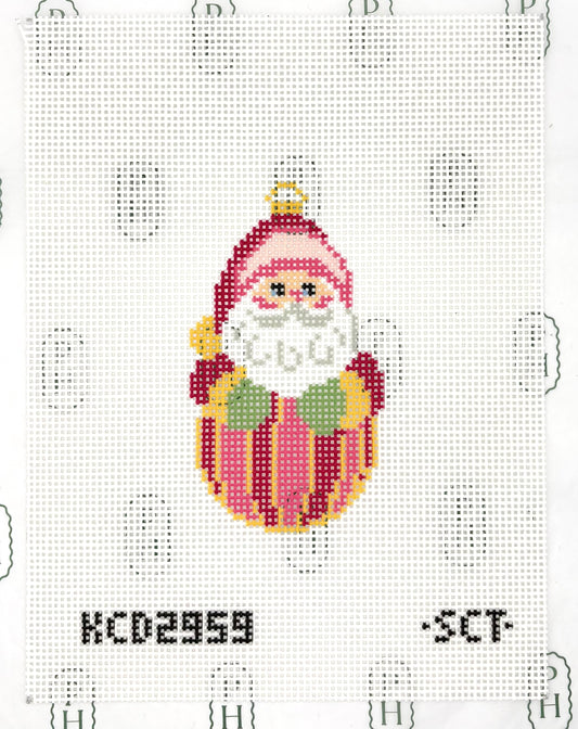 Striped Santa Ornament