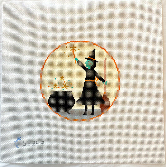 Halloween Witch and Cauldron