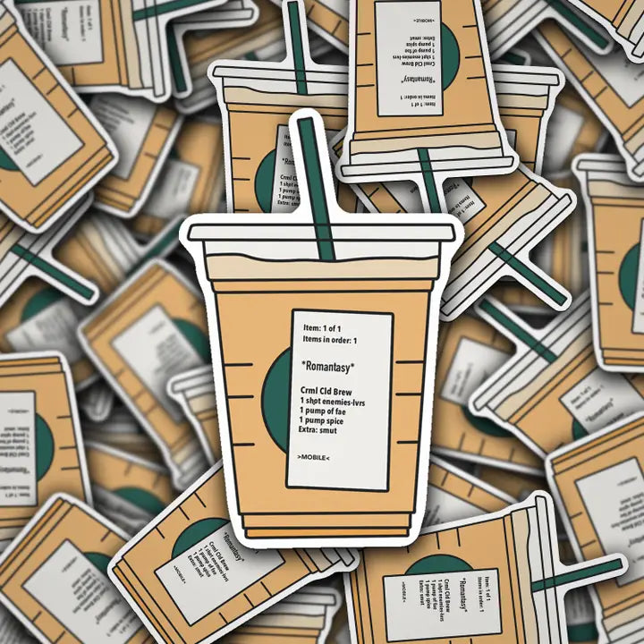 Vinyl Sticker Romantasy Coffee Order