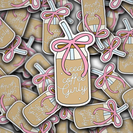 Vinyl Sticker Coquette Iced Coffee Girly